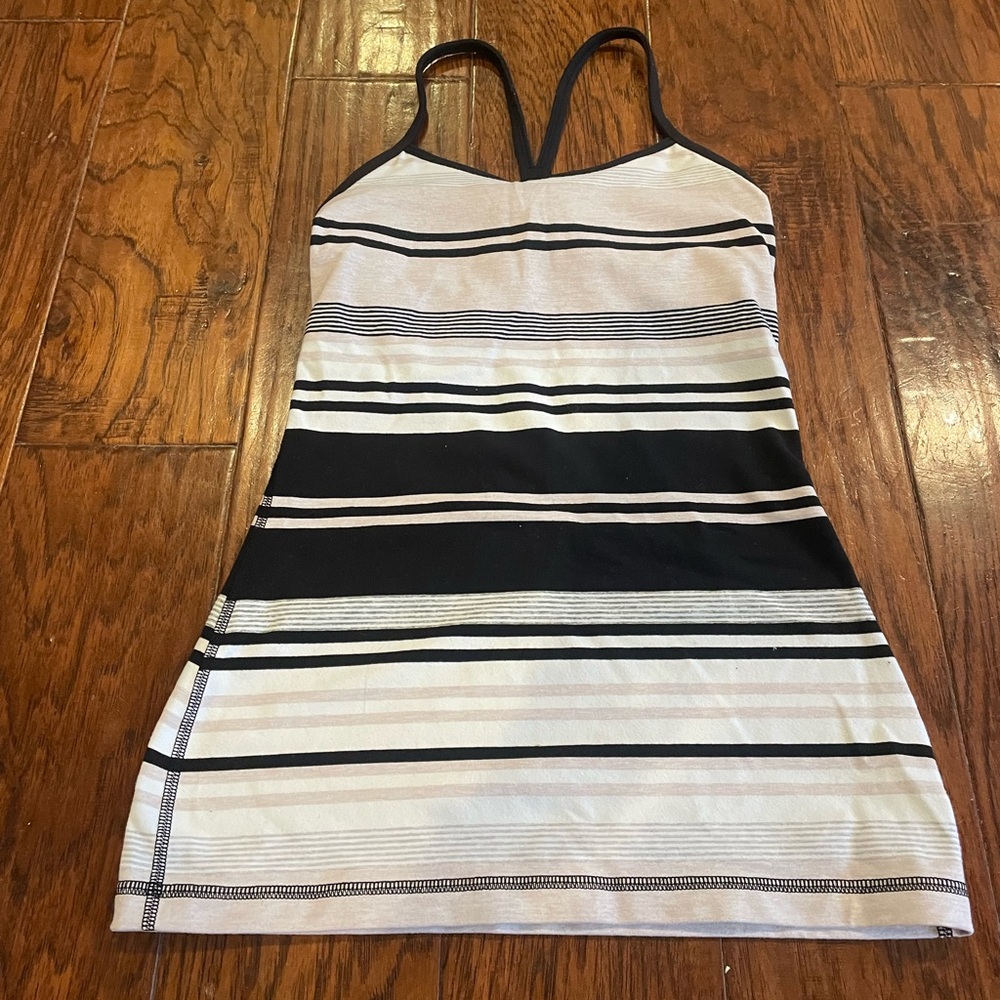 Striped Black and White Women's Tank Top